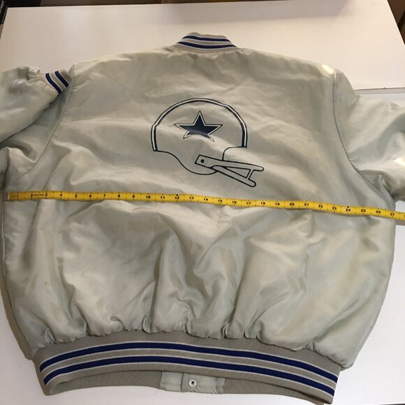 Vintage Dallas Cowboys Varsity Bomber Jacket Mens 2XL 90s Snap Button USA - Picture 12 of 14